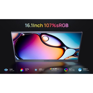 Arzopa Z3FC 16.1 Inç 180Hz 9ms 2k Qhd IPS Taşınabilir Fiyatı