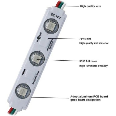 Dora Led 3'lü Samsung Rgb Modül Led 12 Volt 0.72 Watt -10 Fiyatı