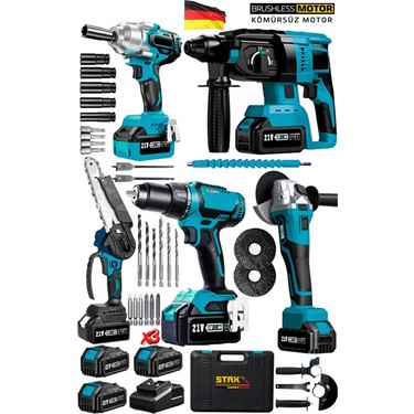 Staxx Power Süper 5'li Mega Multi Kömürsüz Set X3 Akülü Fiyatı