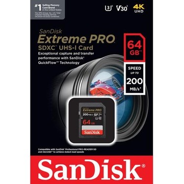 Sandisk Extreme Pro 64 GB Sd Hafıza Kartı Fiyatı