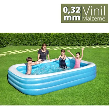 Bestway Dikdörtgen Jumbo Mavi Şişme Havuz 305 x 183 x 56 cm Fiyatı
