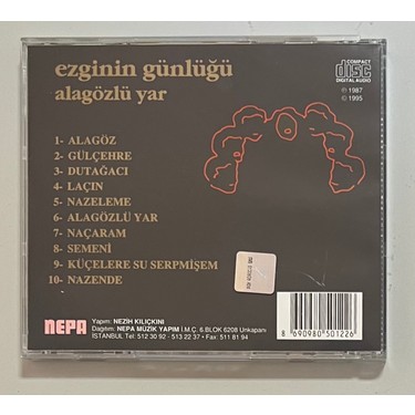Nepa Ezginin Günlüğü Alagözlü Yar CD (Orijinal 1995 Dönem Fiyatı