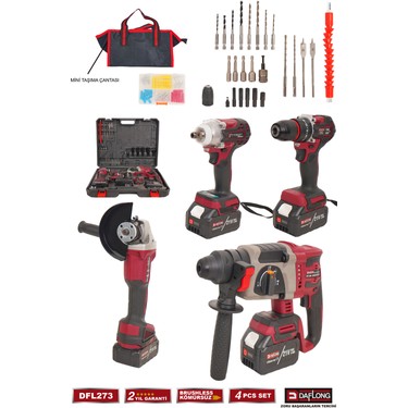 Daflong 4'lü Çantalı Usta Seti 600NM Torklu+Kırıcı Delici Fiyatı