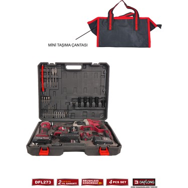 Daflong 4'lü Çantalı Usta Seti 600NM Torklu+Kırıcı Delici Fiyatı