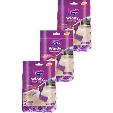 Parex Windy Duo Zigzag Yedek Mop (Sapsız) Üçlü Paket Fiyatı