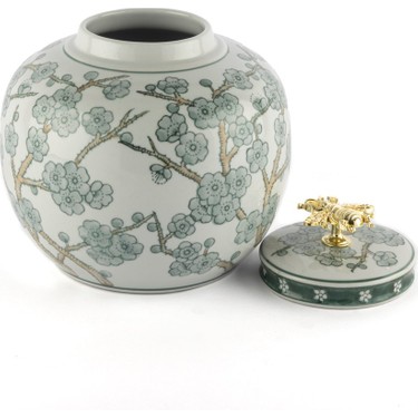 Mikasa Moor Yeşil Bahar Dalı Kapaklı Küp Vazo 21X21CM Fiyatı