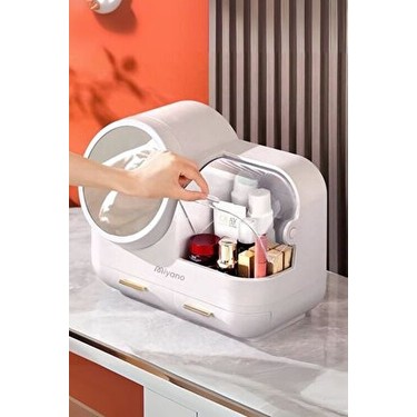 Miyano S50 LED Fan Makyaj Organizer Seti Beyaz Şık Tasarım Fiyatı