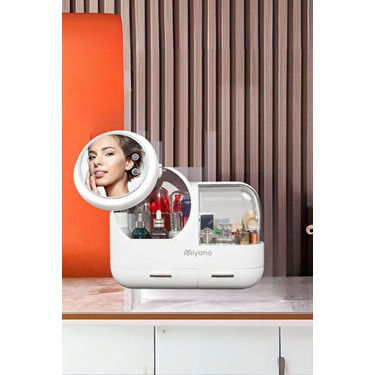 Miyano S50 LED Fan Makyaj Organizer Seti Beyaz Şık Tasarım Fiyatı