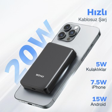 Woyax All In Magsafe Powerbank 10.000MAH 20W Hızlı Fiyatı
