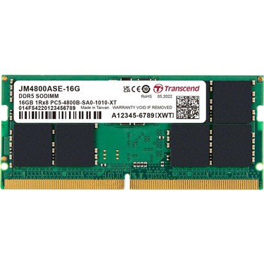 Transcend 16GB DDR5 4800MHz CL40 Notebook Ram JM4800ASE-16G Fiyatı