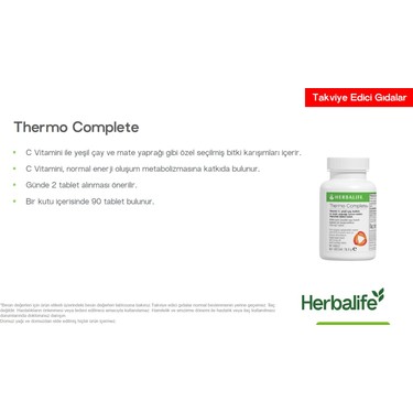 Herbalife Thermo Complete 90 Tablet - Spor ve Yoğun Günler Fiyatı