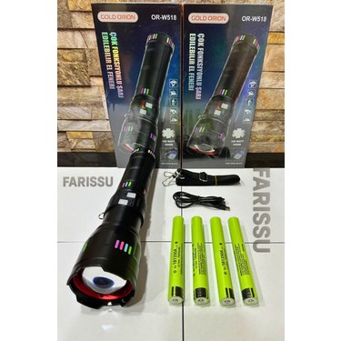 212 Farissu OR-W518 Ultra Güçlü Beyaz Lazer LED El Feneri | Fiyatı
