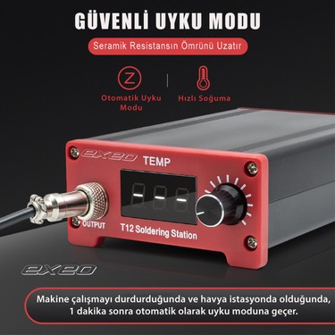 Exeo T12 Dijital Isı Ayarlı Havya Lehimleme Istasyonu Fiyatı