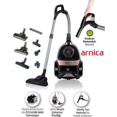 Arnica Turbo Başlıklı Premium Torbasız Süpürge, Hepa 13 Fiyatı