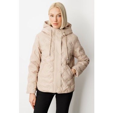Ekol Kadın Kapüşonlu Şişme Mont 6601 Bej Fiyatı