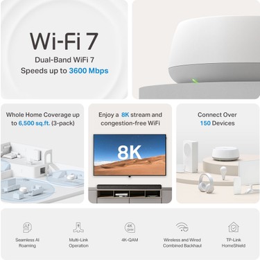 TP-Link Deco BE22 Wi-Fi 7 ルーター（2個セット） Tp-Link Deco BE22 (2-Pack) | Wi-Fi 7 Mesh Sistemi | BE3600 Fiyatı