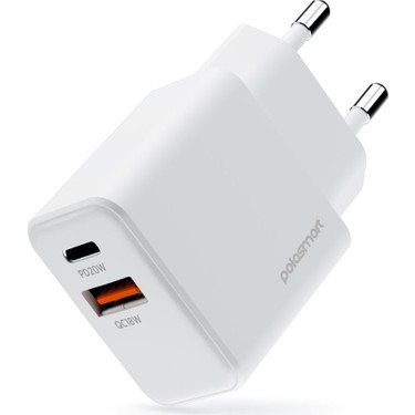 Polosmart PSM136 20W Pd + 18W USB Hızlı Şarj Cihazı Çift Fiyatı