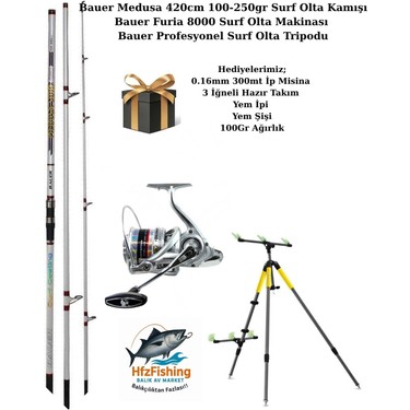 Bauer (Tam Takım) Furia 8000 - Medusa 420CM Surf Olta Takımı Fiyatı