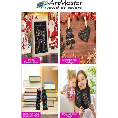 ArtMaster Gökkuşağı Kazıma Kağıdı Sihirli A4 10 Yaprak 1 Fiyatı