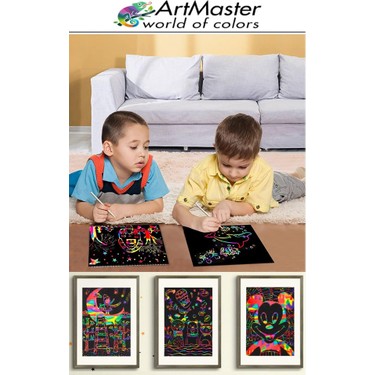 ArtMaster Gökkuşağı Kazıma Kağıdı Sihirli A4 10 Yaprak 1 Fiyatı