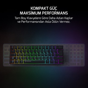 Gamepower Lyra Rgb 60M 62TUŞ Siyah Mekanik Kablolu Red Fiyatı