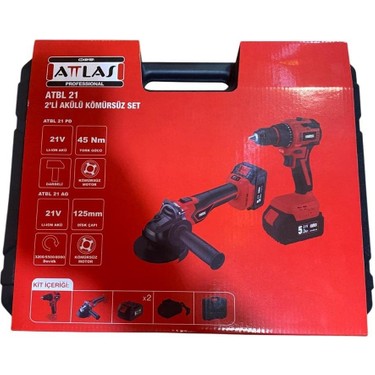 Attlas Atbl 21 2'li Kömürsüz Set Akülü Matkap + Taşlama - Fiyatı