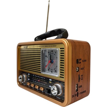 Nns NS-8898 Nostalji Analog Saatli Radyo Bluetooth Hoparlör Fiyatı