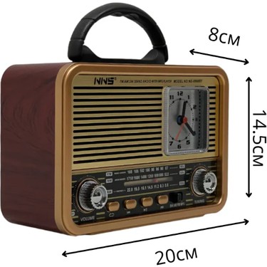 Nns NS-8898 Nostalji Analog Saatli Radyo Bluetooth Hoparlör Fiyatı