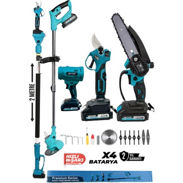 Prohummer Profesyonel 5'li Set Şarjlı Makas Testere Çim Fiyatı