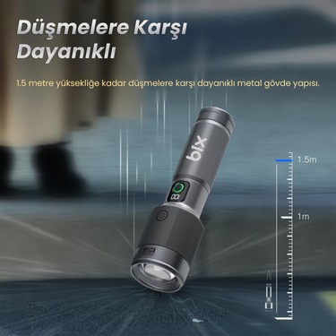 Bix BX5101FL 2300 Lümen 60W Led El Feneri Teleskopik Zoom Fiyatı