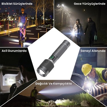 Bix BX5141FL 1450 Lümen 30W Led El Feneri Teleskopik Zoom Fiyatı