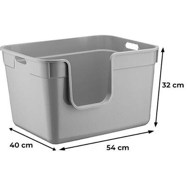 Herniks Tanos Yarı Açık Kedi Tuvaleti 54X40X32 - Gri Fiyatı