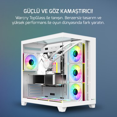 Gamepower Warcry Topglass 650W 4xargb Temperli Cam Atx Beyaz Fiyatı