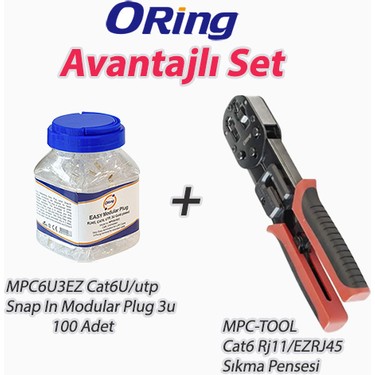 Oring Cat6 RJ11/ EZRJ45 Sıkma Pensesi Avantajlı Set Fiyatı