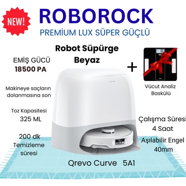 Roborock Qrevo Curv 5A1 Çöp Istasyonlu Akıllı Robot Süpürge+ Fiyatı