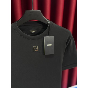 Si̇yah Erkek T-Shirt - Yeni Sezon Koleksiyonu Fendi Logo Fiyatı