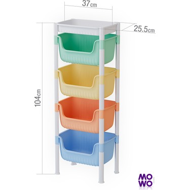 Mowo Home 4 Katlı Oyuncak Dolabı, Oyuncak Organizeri, Fiyatı