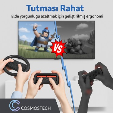 Cosmostech Switch 2 Joy-Con-Wheel Direksiyon & Grip Seti – 4 Fiyatı