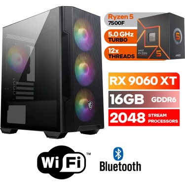 MSI Şafak-Gaming Pc Ddr5-Rx 9060XT 16GB -Ryzen 5 7500F – 16 Fiyatı