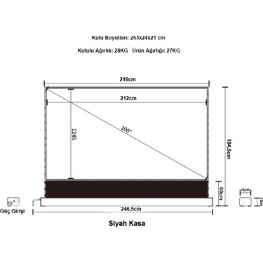 Codegen 212X123 cm Taşınabilir Portatif Elektrikli Pull Up Fiyatı