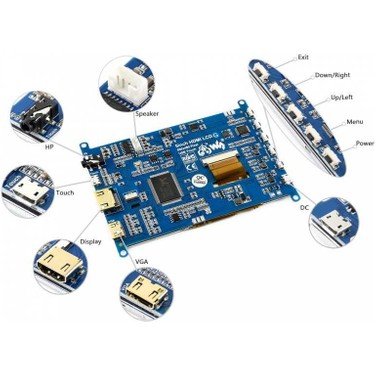 Waveshare 5 Inch HDMI Rezistif Dokunmatik LCD (Çoklu Sistem) Fiyatı
