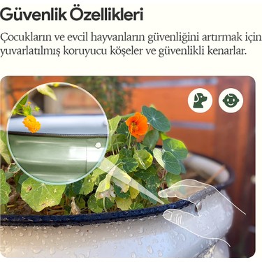 Yükseltilmiş Bahçe Yatağı Seti Metal 195X60X43CM Modüler Fiyatı