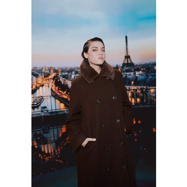 コート fub felted coat brown 6y Felted Coat