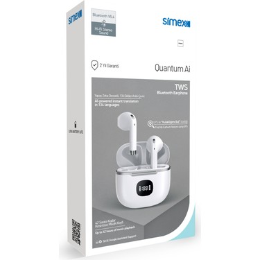 Simex Quantum Aı Tws Bluetooth Kulaklık | 42 Saat Pil, Yapay Fiyatı