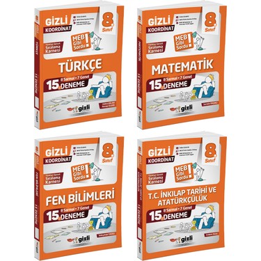 Lgs 8. Sınıf 15'li Deneme Dörtlü Set -Meb Gibi Sordu Gizli Kitabı