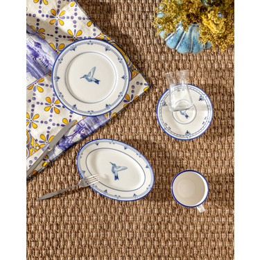 春夏も好き♪＊給食カゴ10個セット Madame Coco Oiseau 10 Parça 2 Kişilik Yemek Seti Mavi/Beyaz Fiyatı