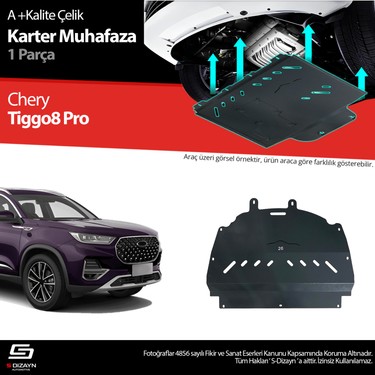 S-Dizayn Chery Tiggo 8 Pro Çelik Karter Muhafaza Koruma 2022 Fiyatı