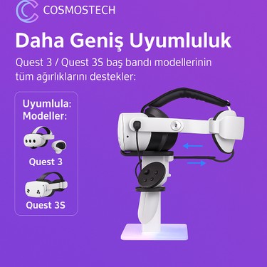 Cosmostech Vr Stand Şarj Dock – Quest 3s / Quest 3 / Quest 2 Fiyatı