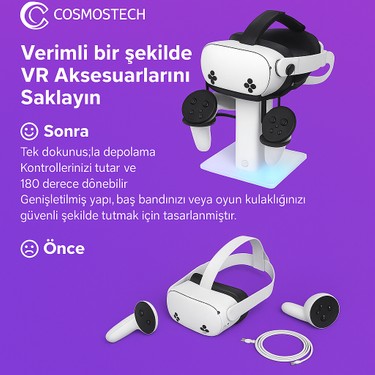 Cosmostech Vr Stand Şarj Dock – Quest 3s / Quest 3 / Quest 2 Fiyatı