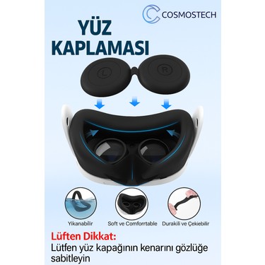 Cosmostech Quest 3 Uyumlu Silikon Koruma Seti – Kumanda Fiyatı